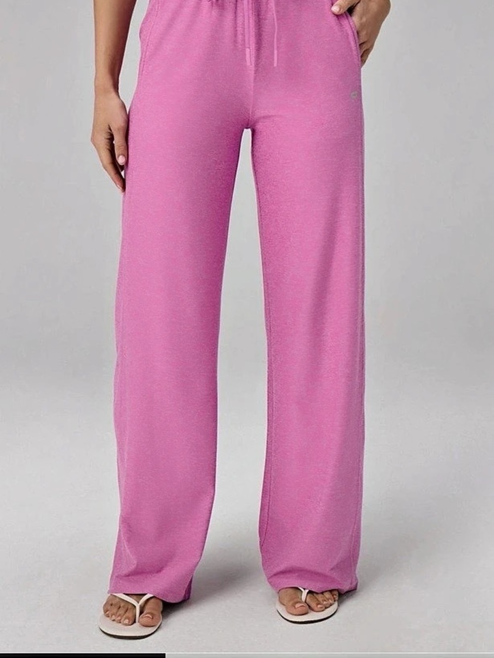 Fabletics Cloud Jersey Wide Leg Pant in Pink XL